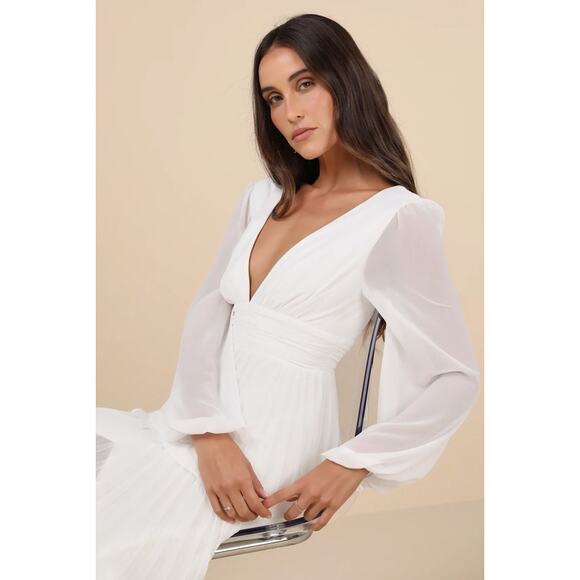 Lulu's Elegant White Maxi Dress - Picture 8 of 12